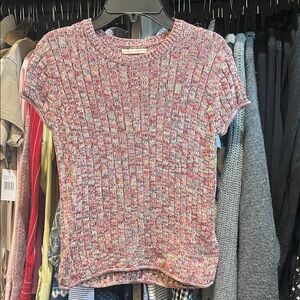 Girls Zara Special Collection Short Sleeve Retro Knit Light Sweater Top 9-10